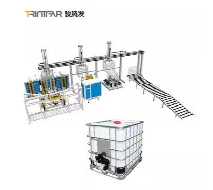 Linea di produzione di telai per barili IBC (dotata di piegatrice) completamente automatizzata / guida operativa automatizzata / linea di produzione di barili tonnellata completamente automatica / produzione e vendita diretta in fabbrica equip