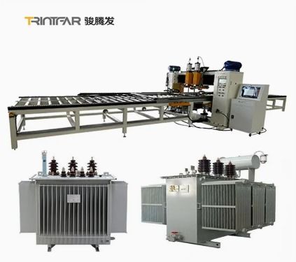 Linea di produzione automatizzata per alette dissipatrici di calore per trasformatori