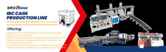 Linea di produzione automatica con telaio in acciaio per fusti IBC